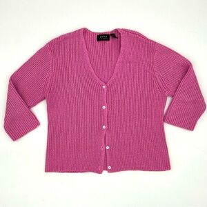 Dana Buchman Pink Cotton Cardigan – Size XL‎